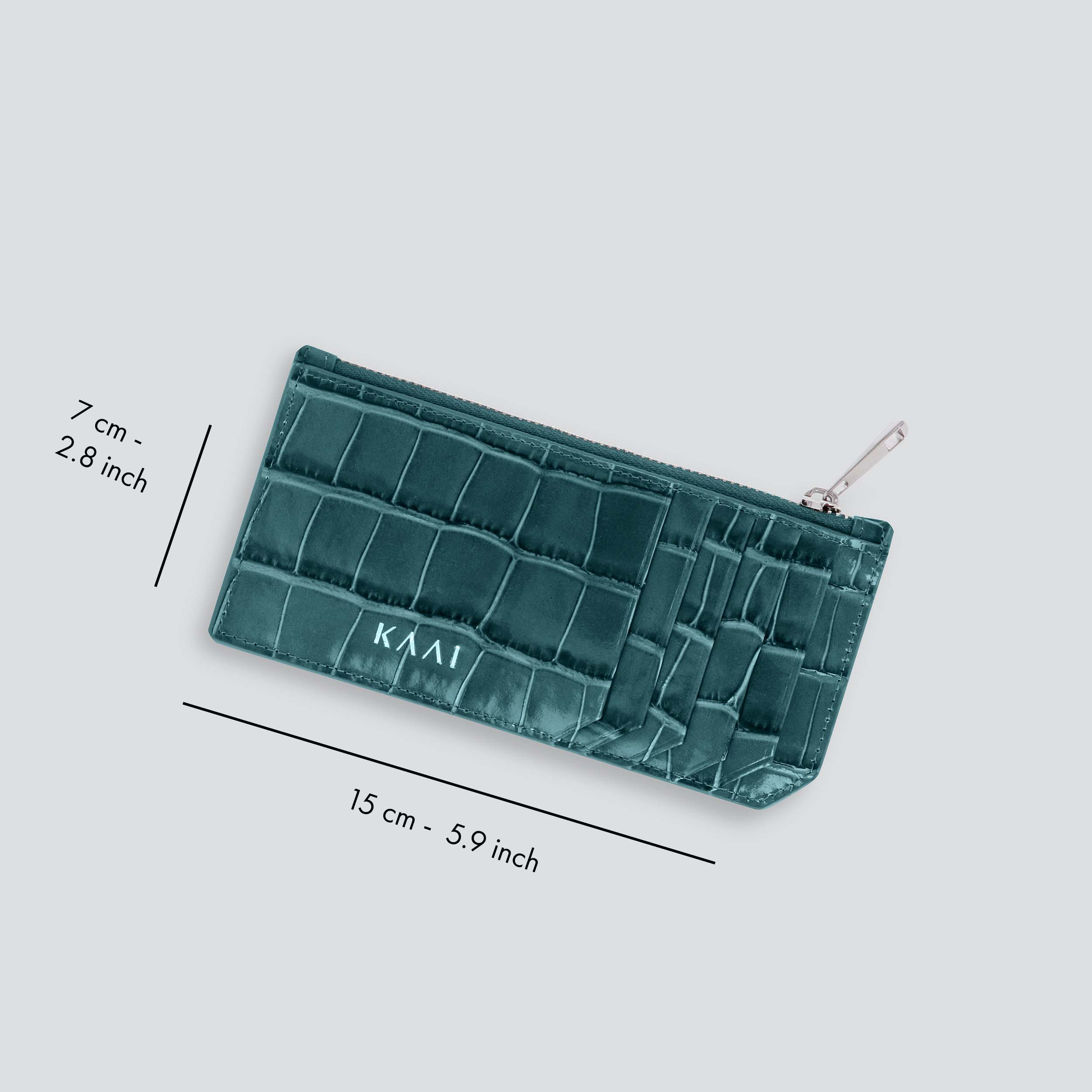 Cardholder - croco dark teal - Image 2