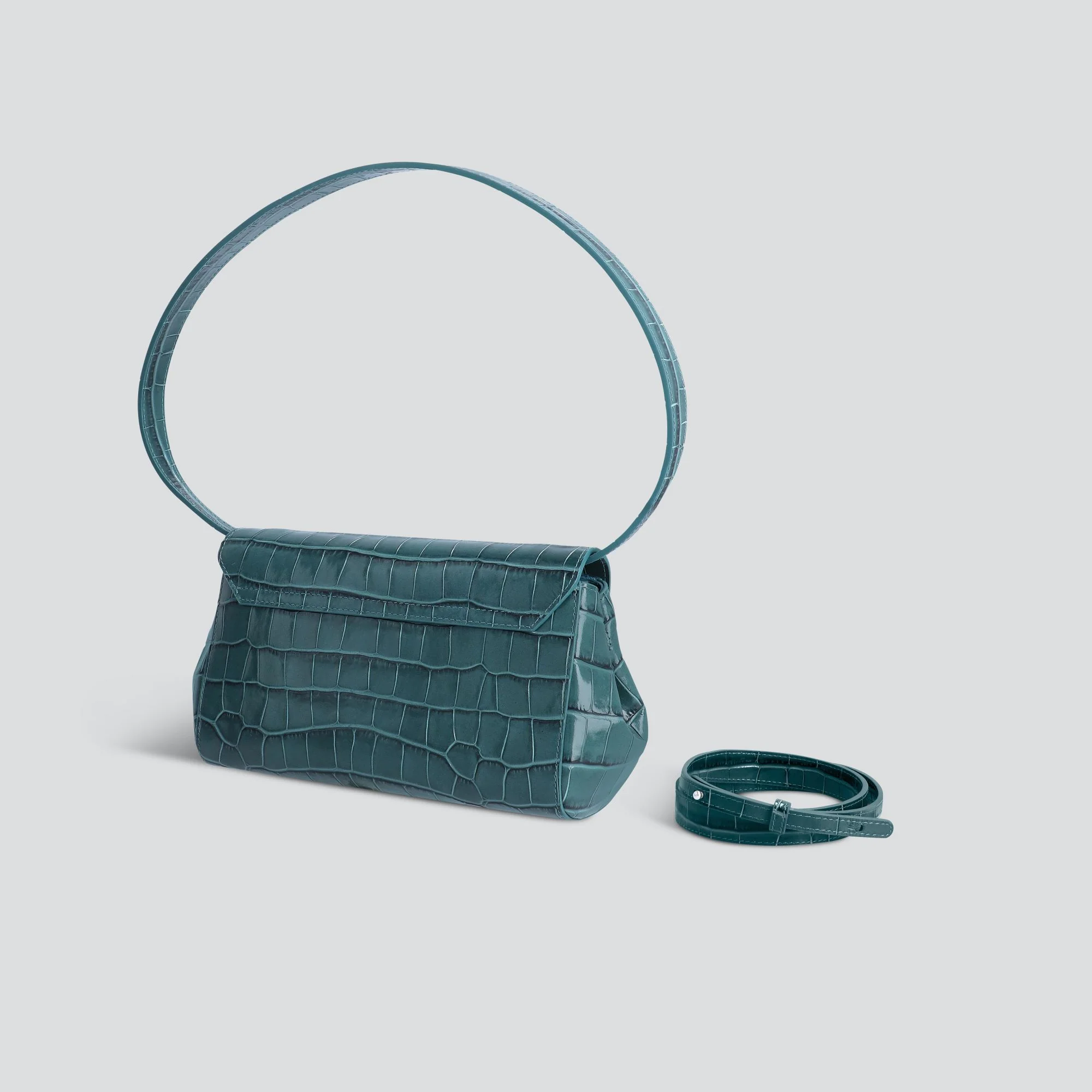 Ikon Clutch - croco dark teal - Image 2