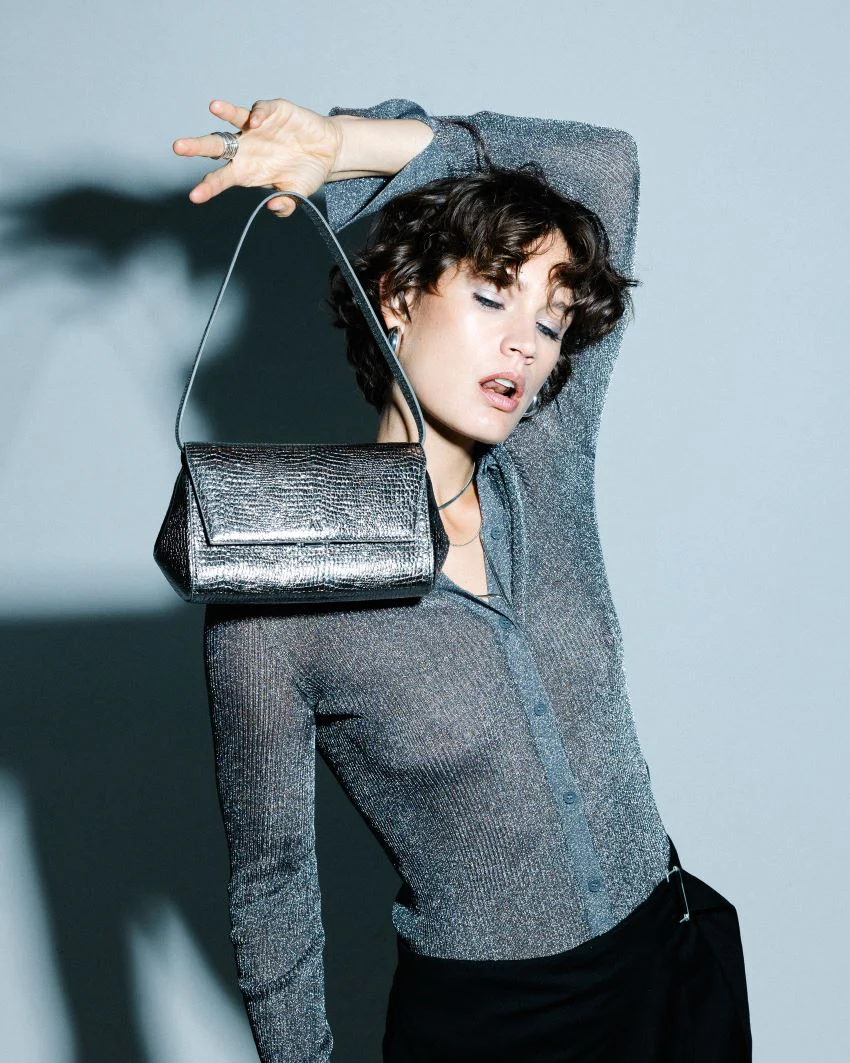 Ikon Clutch - mini croco steel grey - Image 3