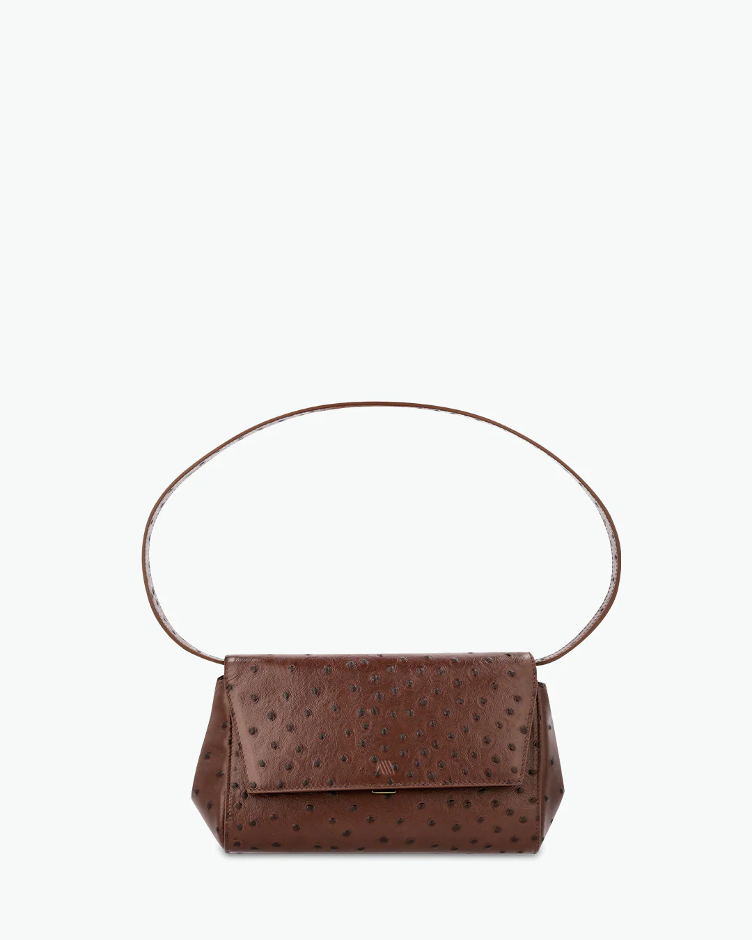 Ikon Clutch - ostrich chocolate brown