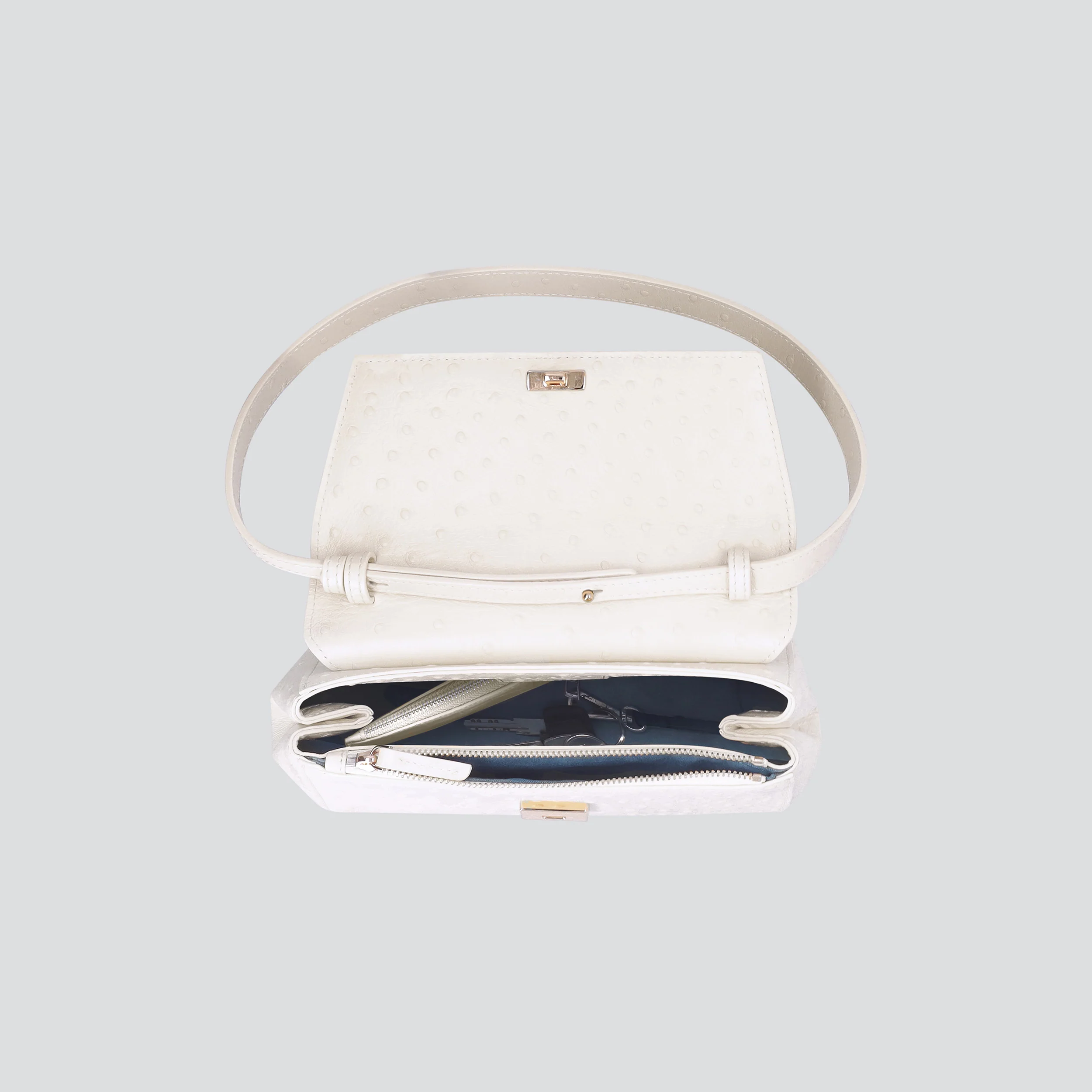 Ikon Clutch - ostrich cream - Image 3