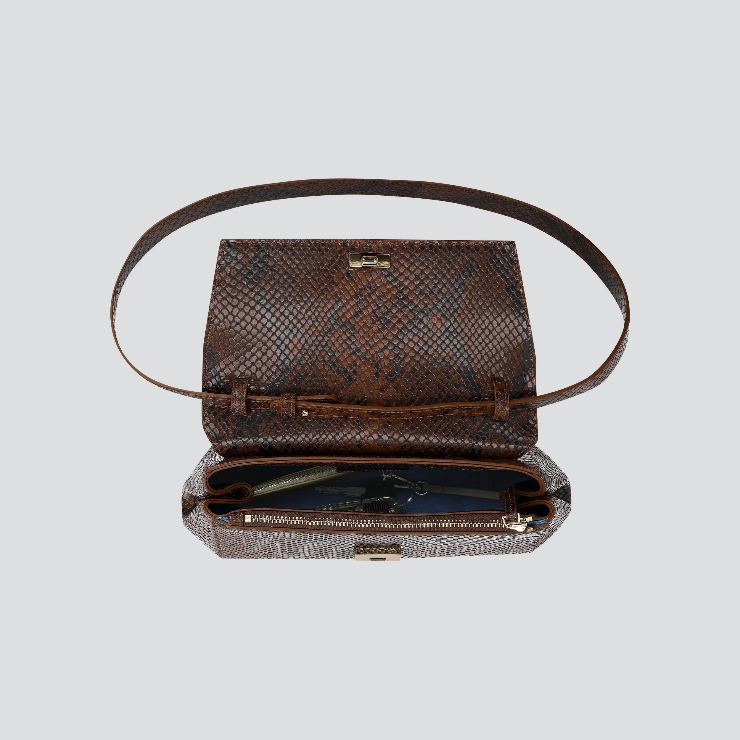 Ikon Clutch - snake dark brown - Image 3