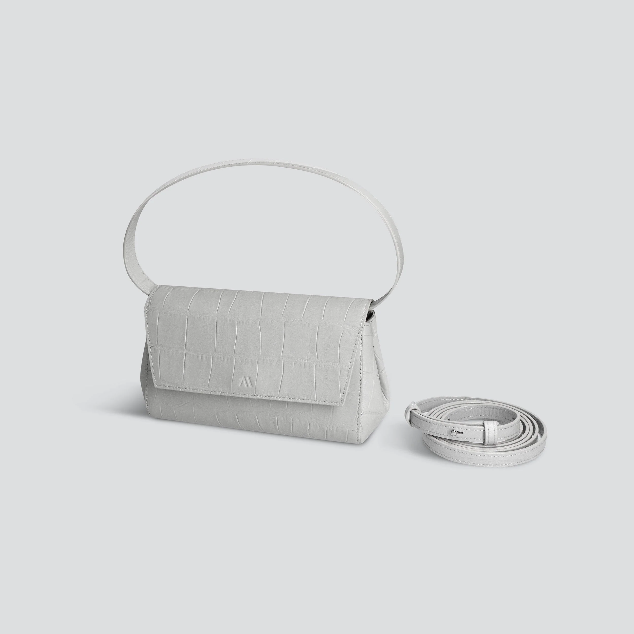 Ikon Clutch - soft croco light grey