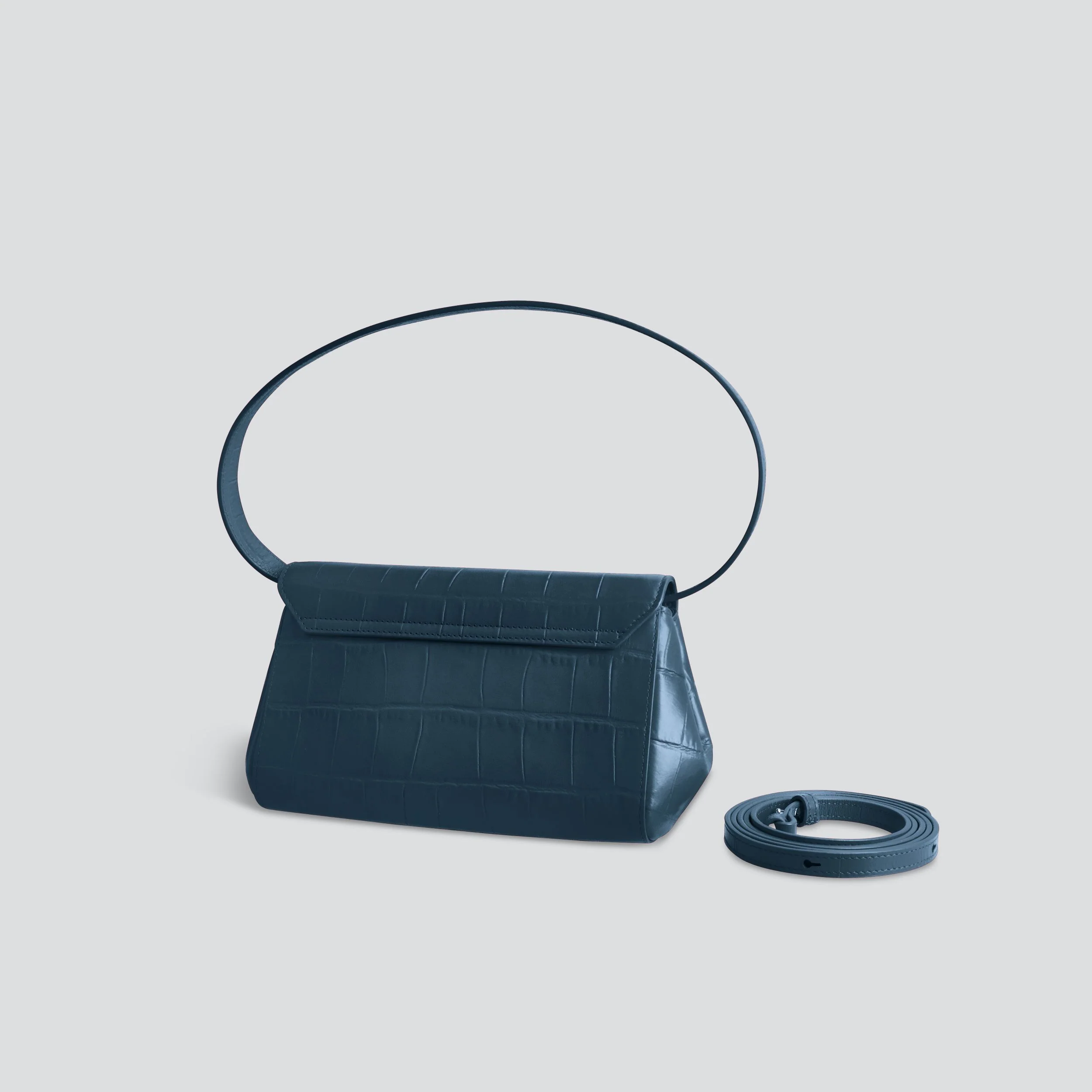 Ikon Clutch - soft croco navy blue - Image 2