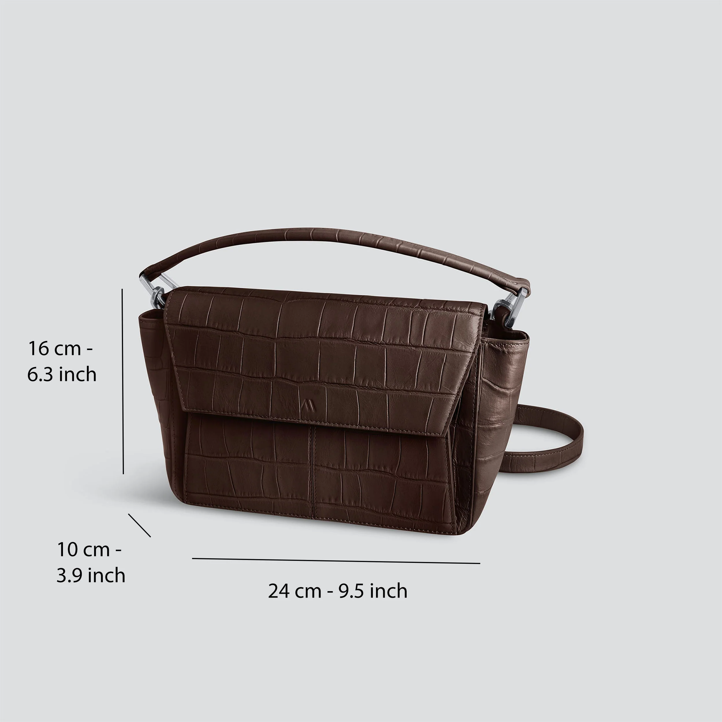 Ikon Shoulder Bag - soft croco espresso - Image 4
