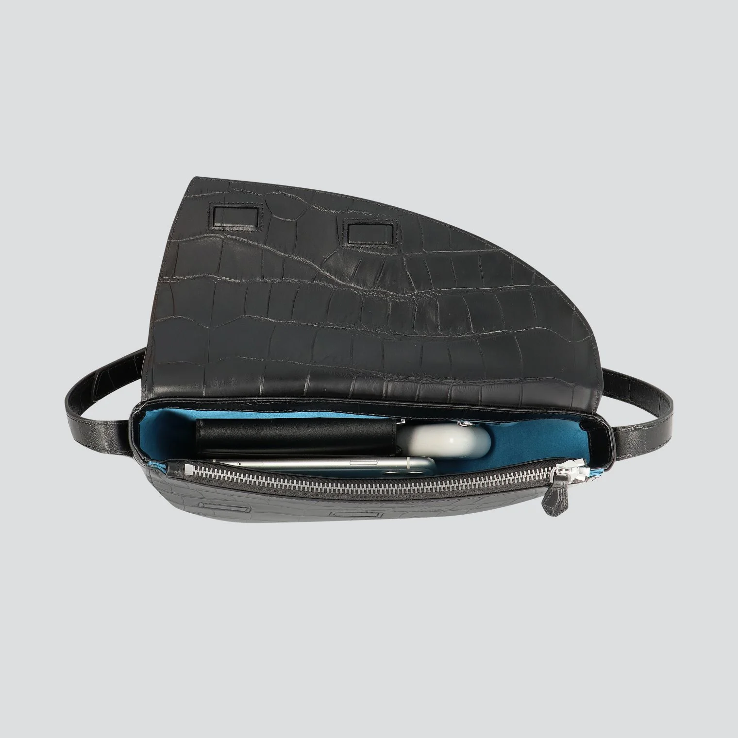 Rebel Cross Body - soft croco black - Image 3