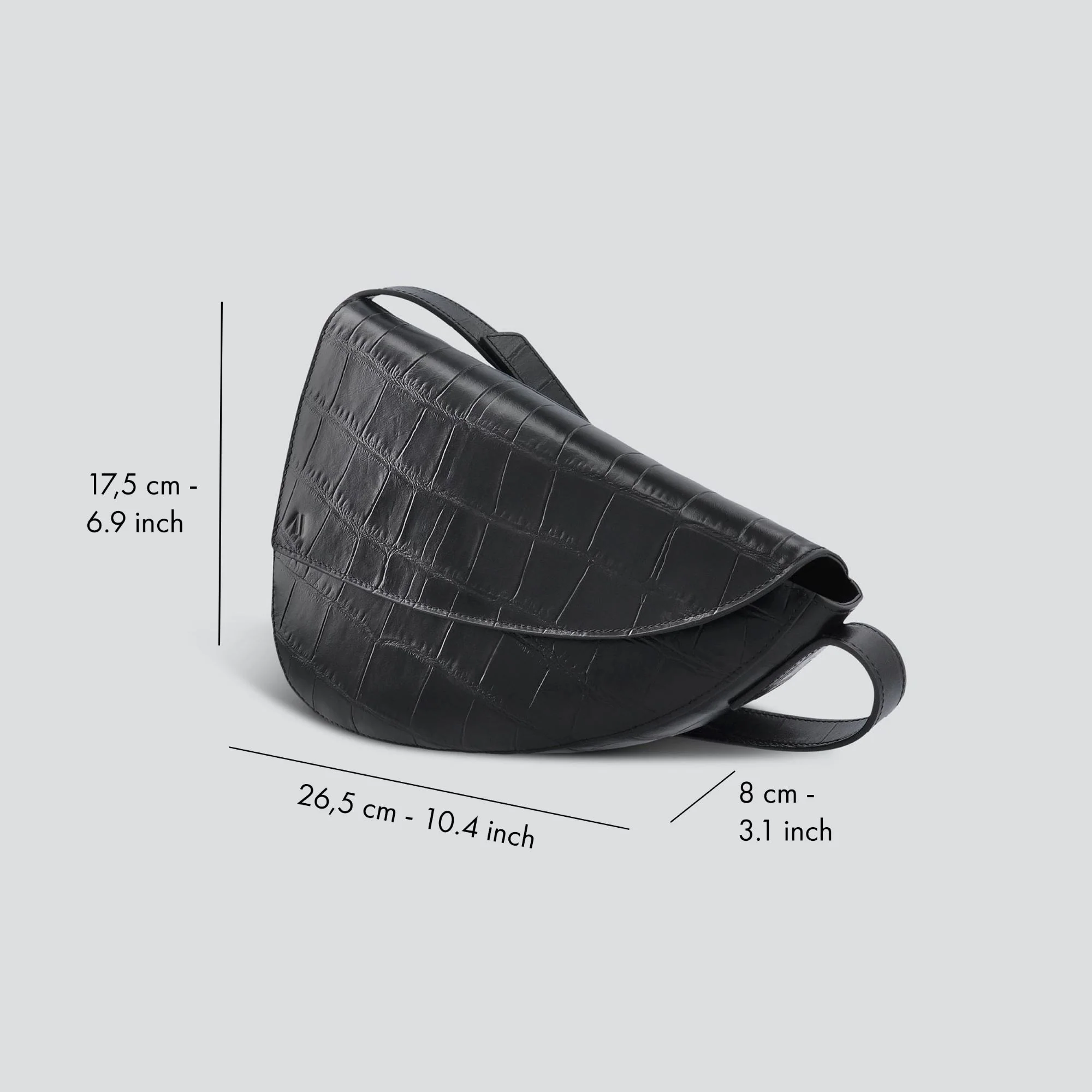 Rebel Cross Body - soft croco black - Image 4