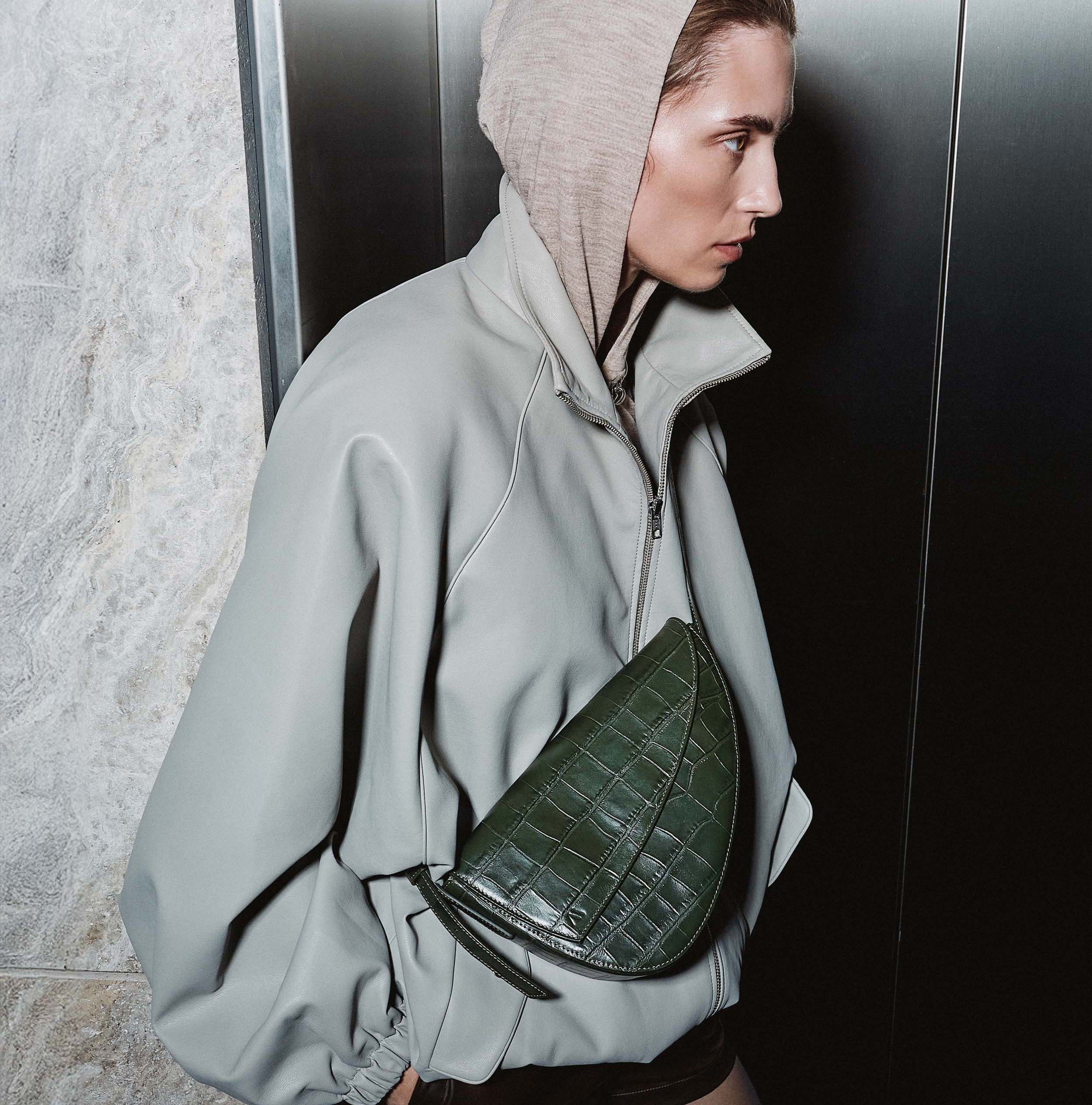 Rebel Cross Body - soft croco british green