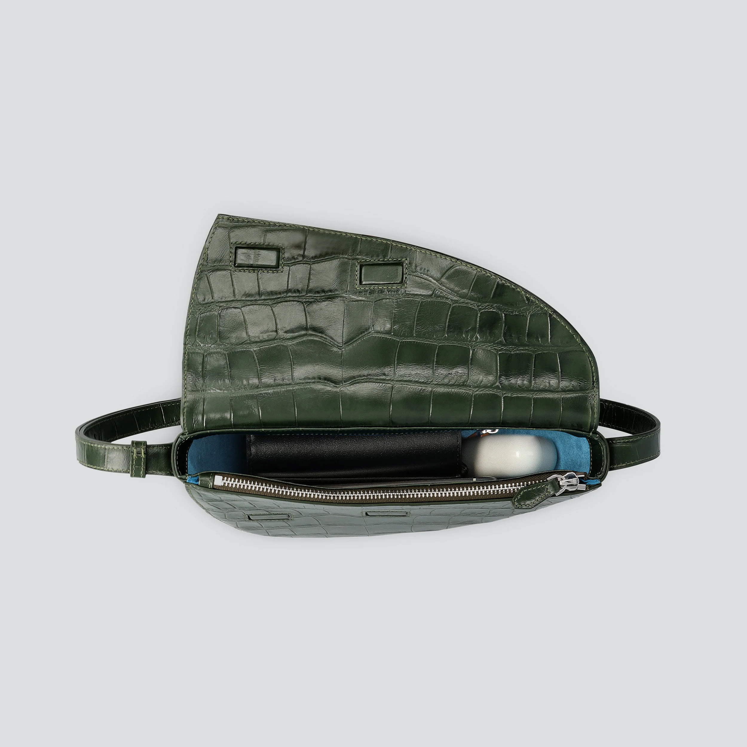 Rebel Cross Body - soft croco british green - Image 4