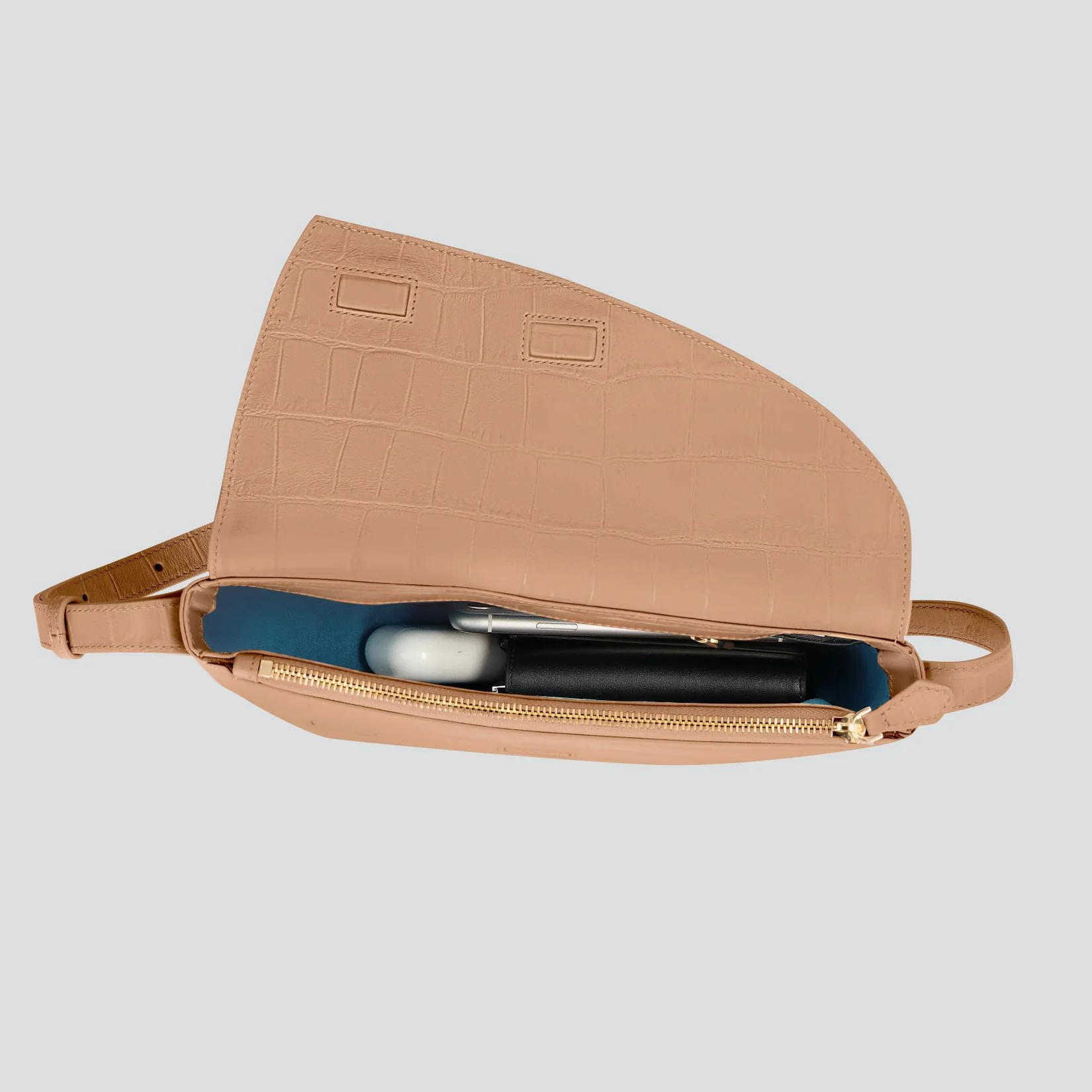Rebel Cross Body - soft croco cappuccino - Image 2