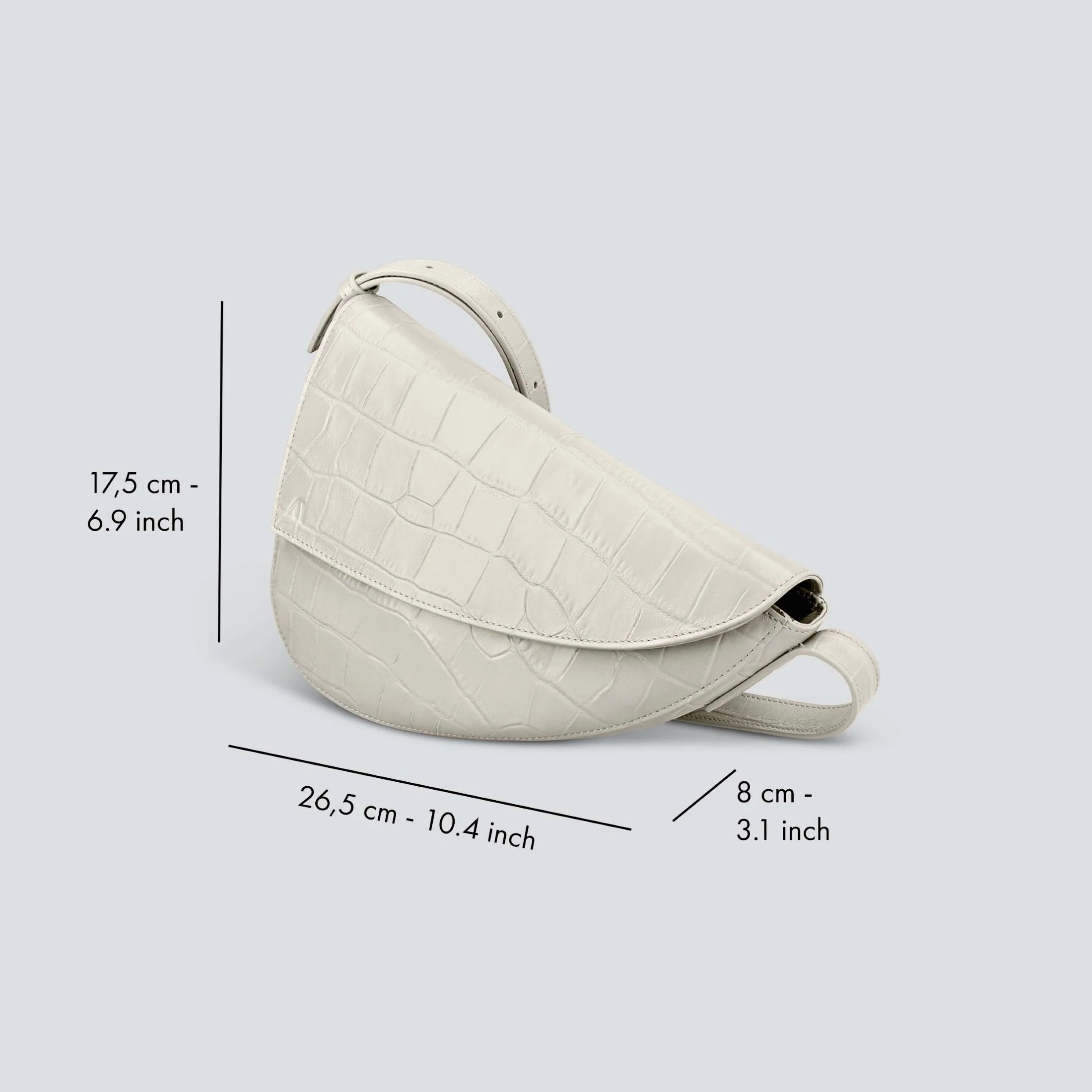 Rebel Cross Body - soft croco chalk white - Image 3