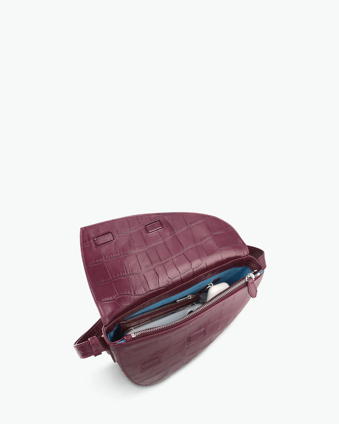 Rebel Cross Body - soft croco merlot - Image 2