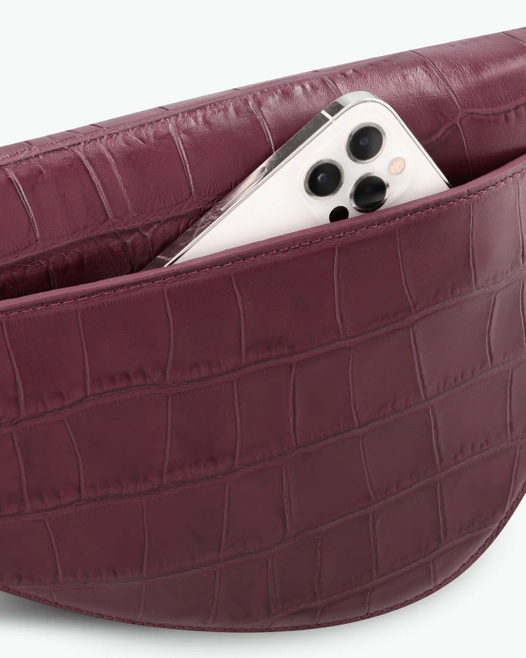 Rebel Cross Body - soft croco merlot - Image 3