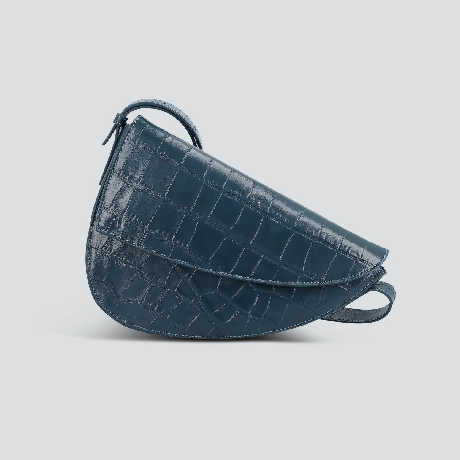 Rebel Cross Body - soft croco navy blue