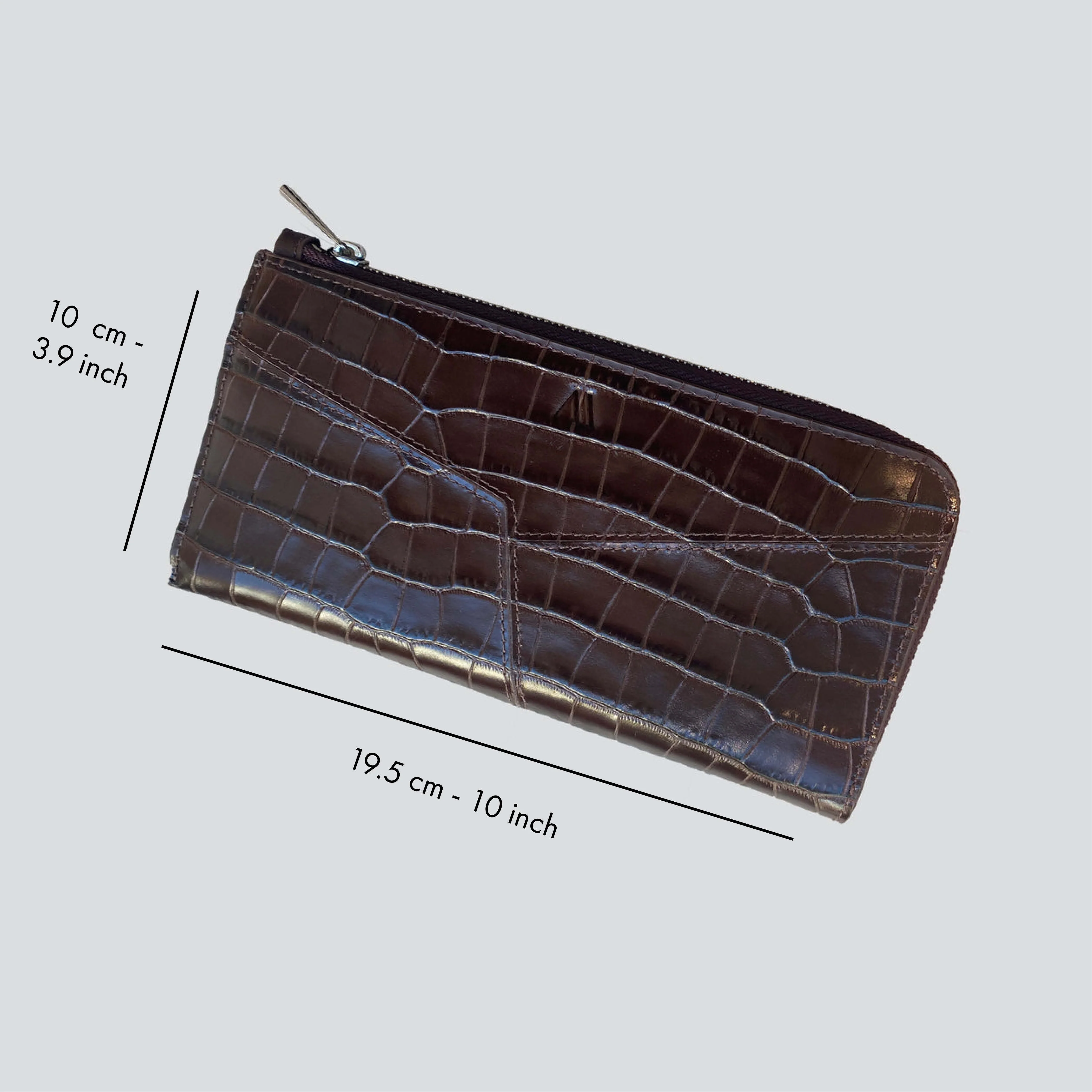 Large Wallet - croco chocolate - Image 2